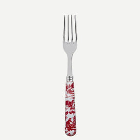 Toile de jouy / Dinner Fork/ Red