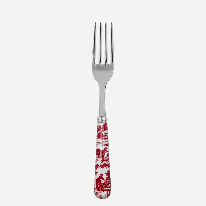 Toile de jouy / Salad Fork / Red